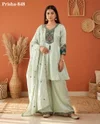 K 1173 By Naisha Roman Glass Embroidery Plazzo Suits 